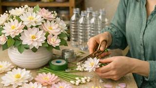 Turn Waste bottles Into Beautiful Flowers!🌸  Plastic Bottles Craft - DIY Amazing Tutorial