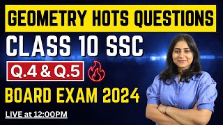 🔴LIVE | Geometry HOTS Questions | Class 10 SSC Board exam 2024 | Maharashtra Board @GalaxyofMaths