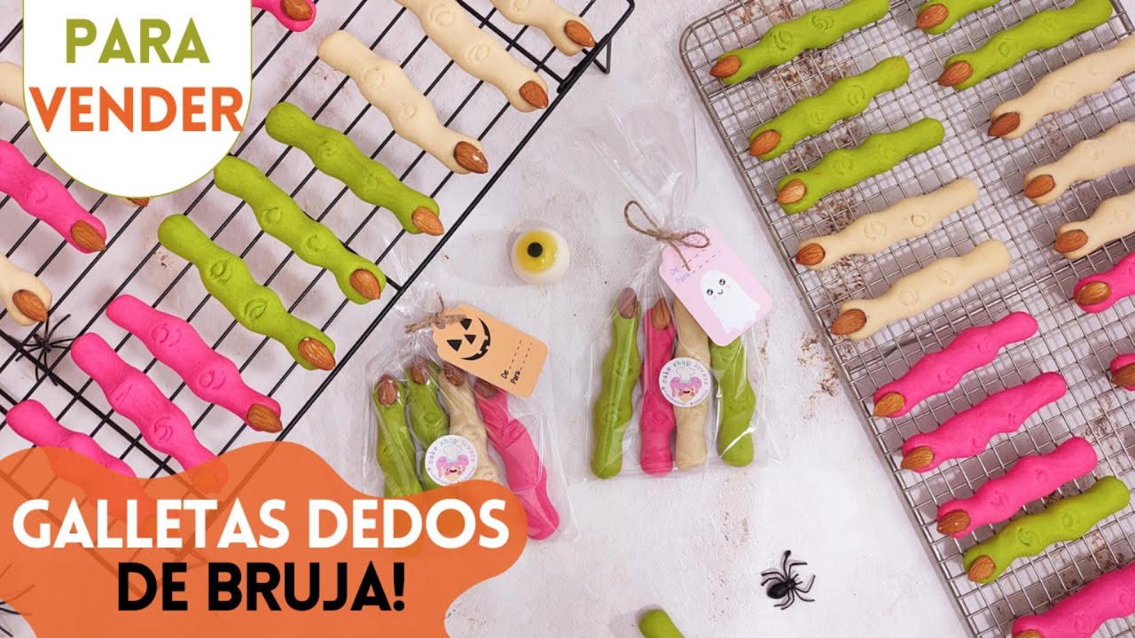 ¡¡Galletas dedos de BRUJA | PARA VENDER!! ¡¡Recetas para HALLOWEEN!! Solo 4 ingredientes