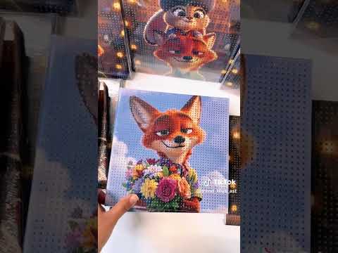 Діамантова мозаїка зоотрополіс, Стіч 20*20см., набір для творчості, алмазна мозаїка, видео 1