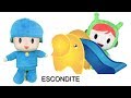 Pocoyo y Nina español juegan al escondite en parque del gran tobogan.Nuevos capitulos-videos 2017