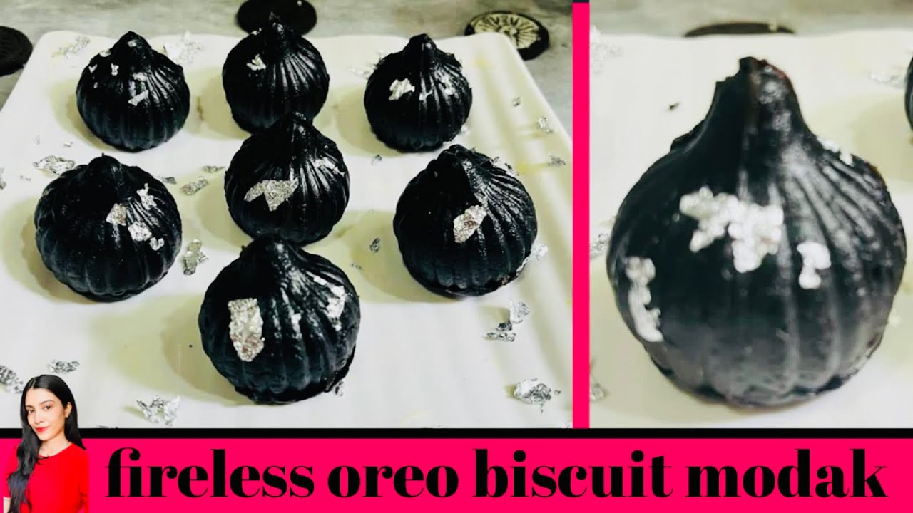 Fireless oreo biscuits modak | fireless modak recipe | modak recipe ...
