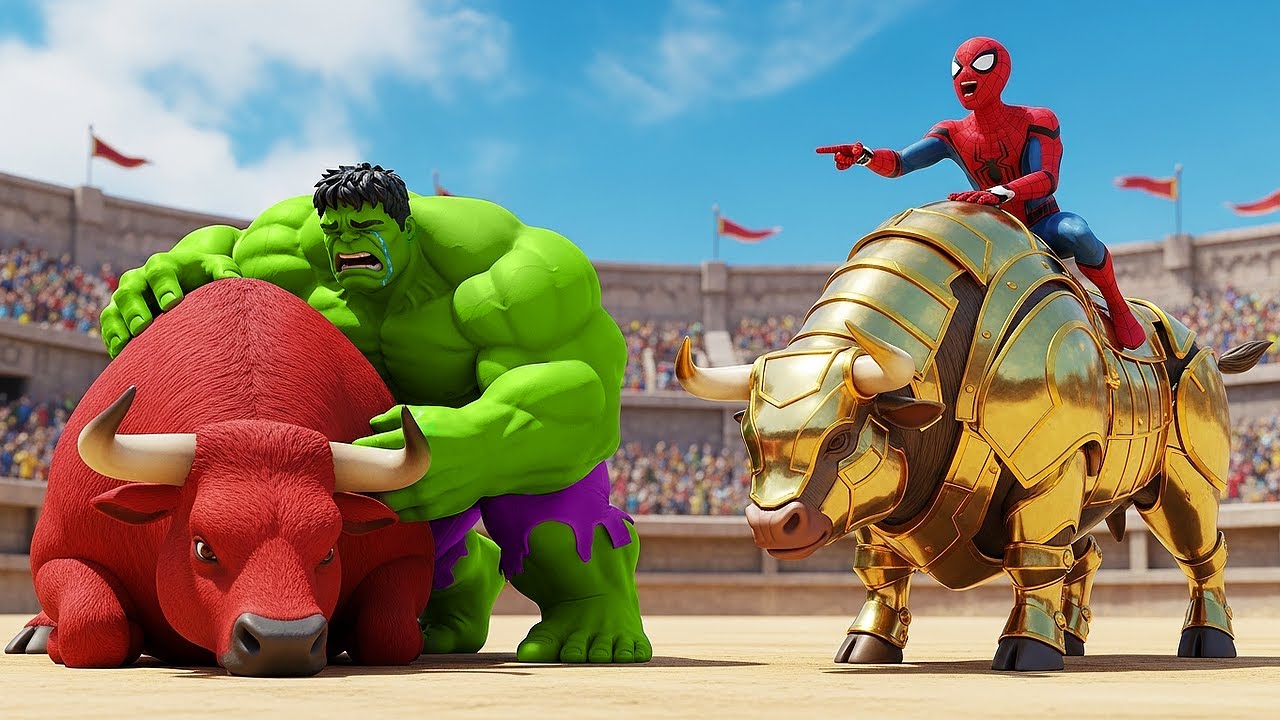 🐂🕷️ SPIDERMAN Races to Legendary Bull Championship – Epic Racing Challenge