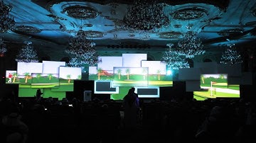 Enormous 3D Projection Mapping Conference Set