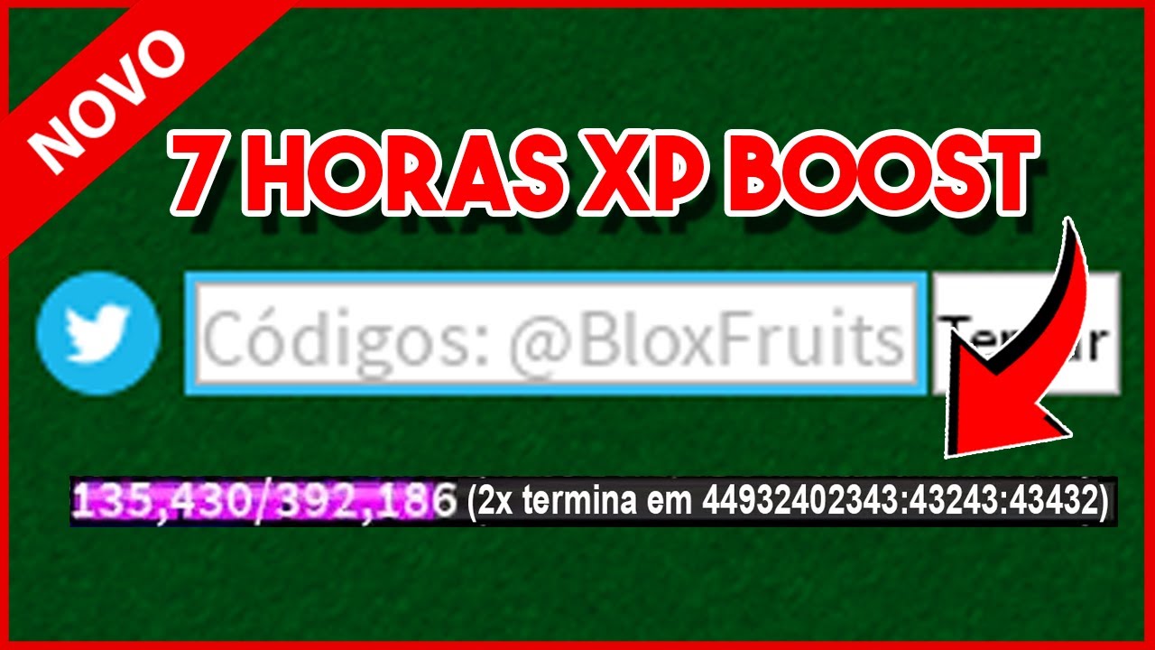 CODIGO DE 4 HORAS DE 2x XP NO BLOX FRUITS! code blox fruit 