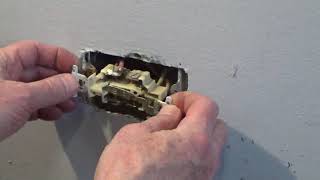 Replacing a Damaged Outlet - Unspliced Looped Wires - Conduit