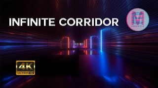 Infinite Corridor with Neon Lights