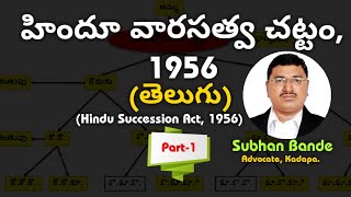 హిందూ వారసత్వ చట్టం || Hindu Succession Act 1956 in Telugu: || Part-1 || Adv. Subhan Bande, Kadapa