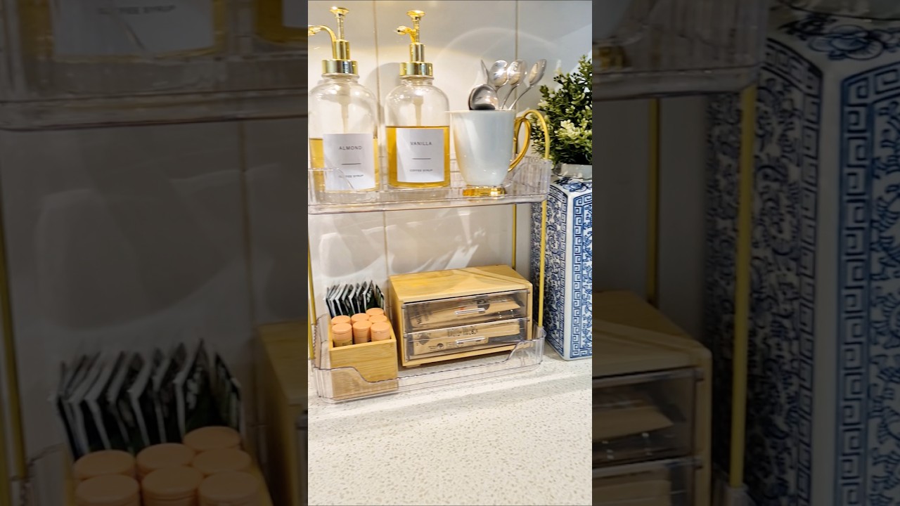 Kmart Finds used a Bathroom Tier organiser into a Coffee Station 