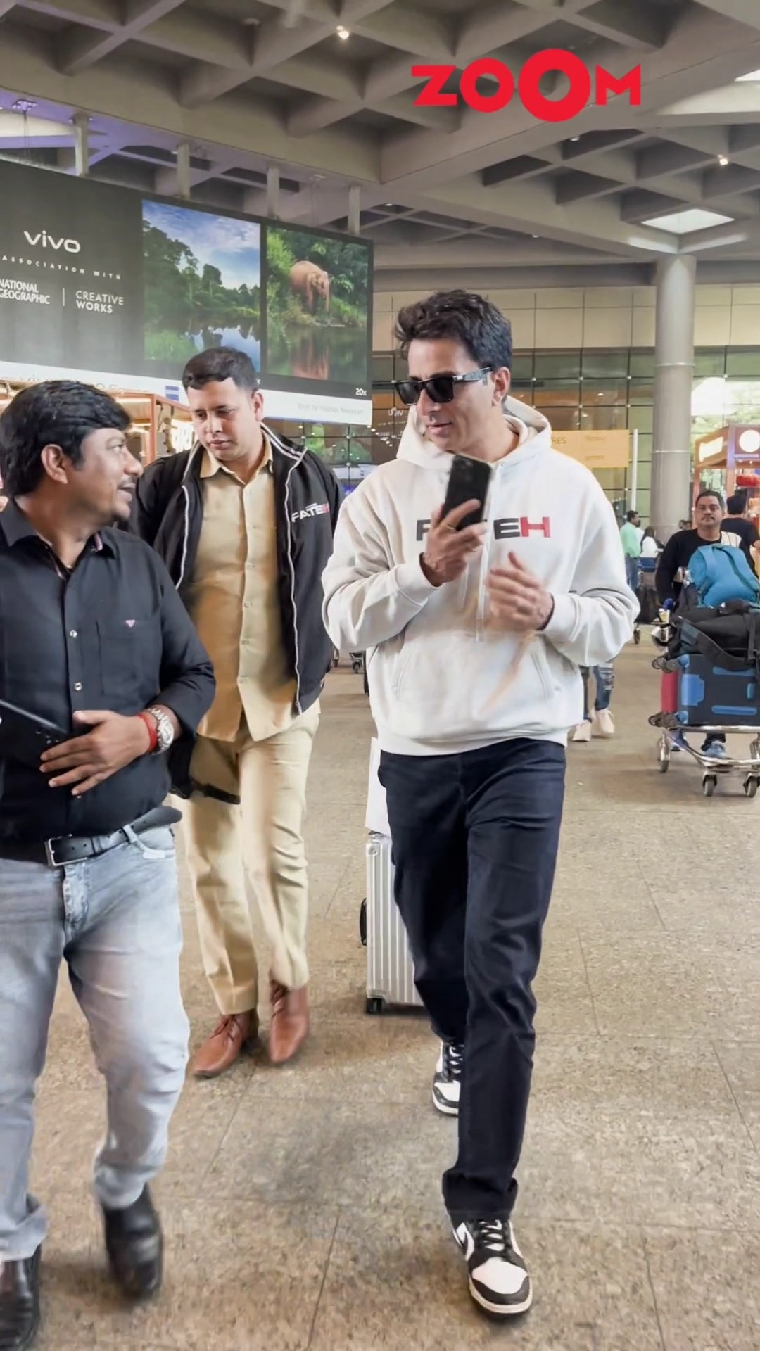 Sonu Sood spotted wearing his film's FATEH tshirt at the airport ? #sonusood #shorts