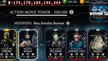 MK2 Movie Kitana Vs Action Movie Tower Battle 200 & 170, 190 Fight + Rewards | Mortal Kombat Mobile