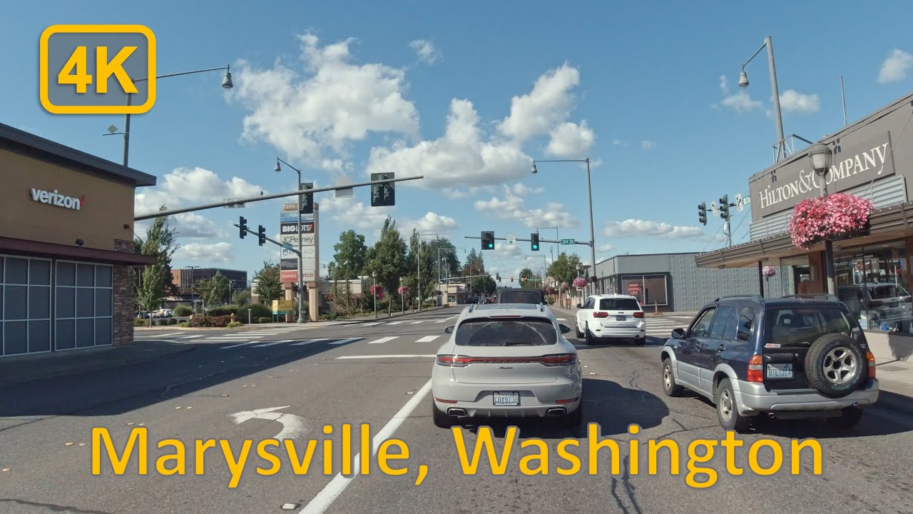 Driving In Downtown Marysville Washington 4K60fps YouTube