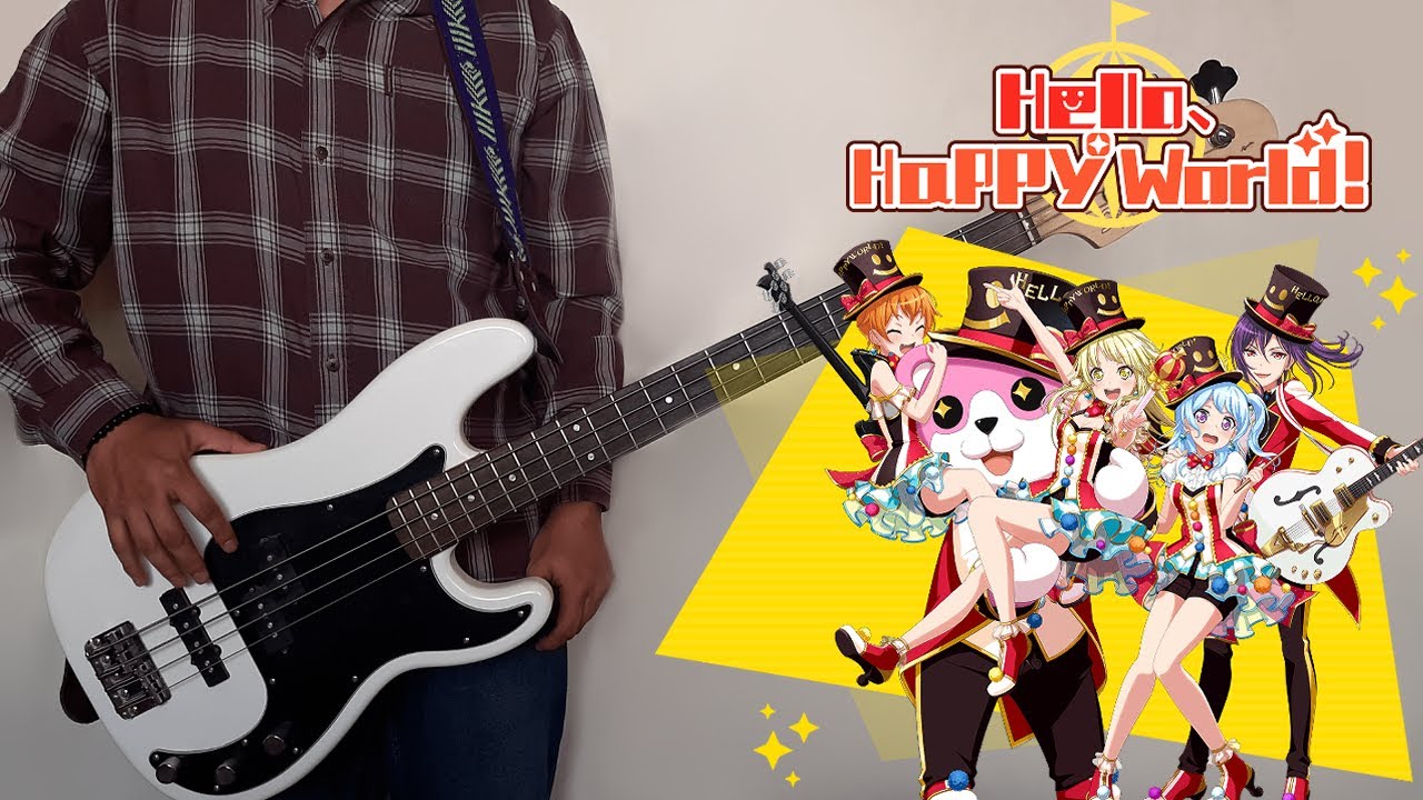 Egao Sing A Song - Hello, Happy World! ( Bass Cover w/ Tabs)