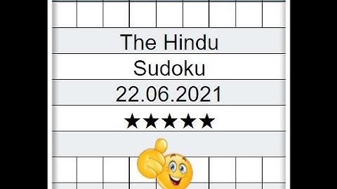 🔴 The Hindu Sudoku 5 Star Step by Step Solution | 22.06.2021 | Difficulty Level ★★★★★