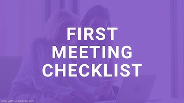 Mentoring Resources - First Meeting Checklist