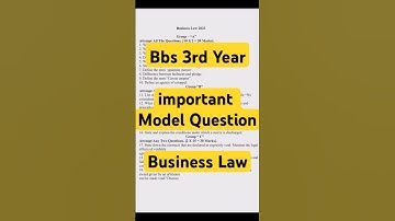 Business Law || BBS 3rd Year Model Question Paper