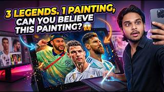 Digital Oil Painting: 3 Football Legends in 1 Epic Art! 🎨⚽ | Ronaldo, Messi, Neymar [+ Free PSD]