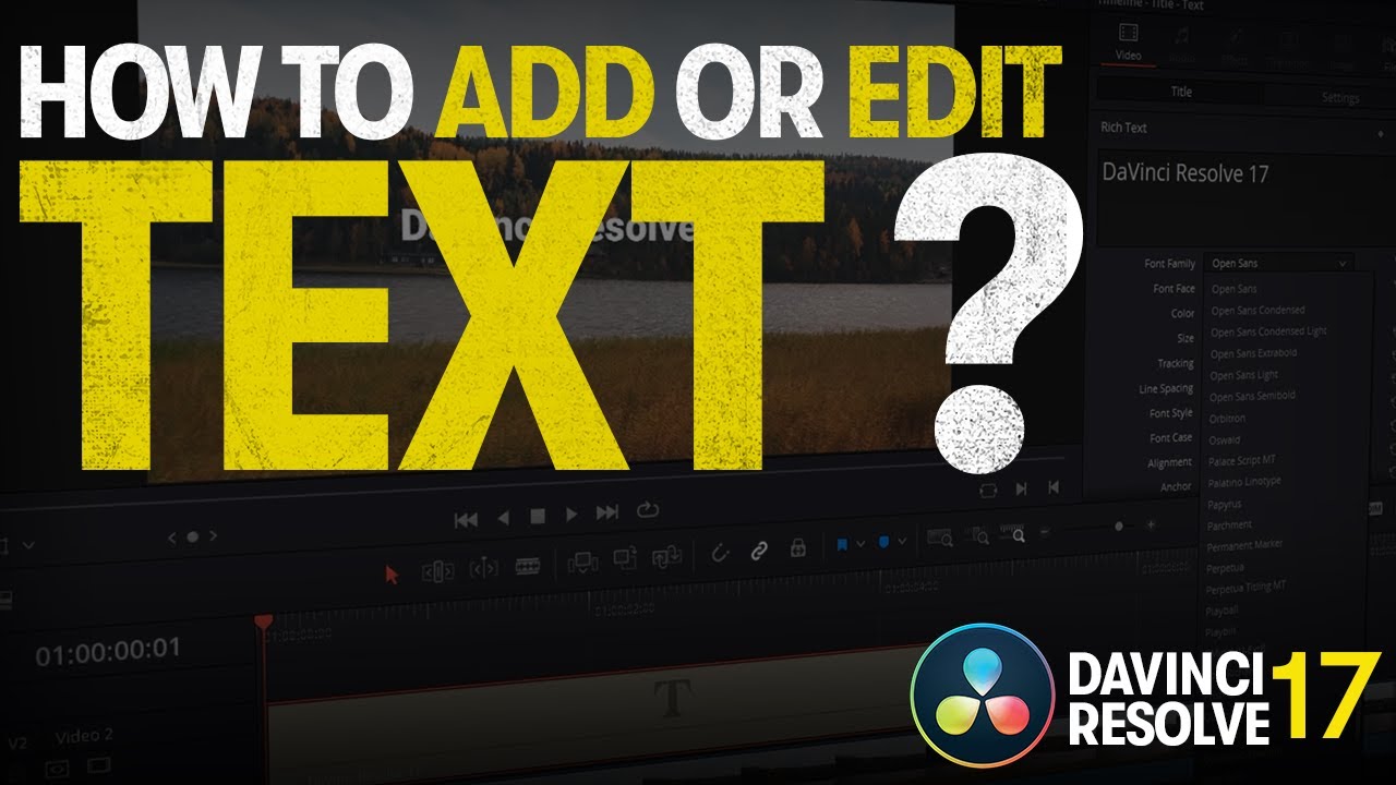 add text in davinci resolve free