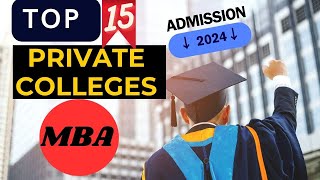 TOP 15 Private MBA Colleges ADMISSION 2024 | Mba Specialization | FEES | 100% Placement | Ranking