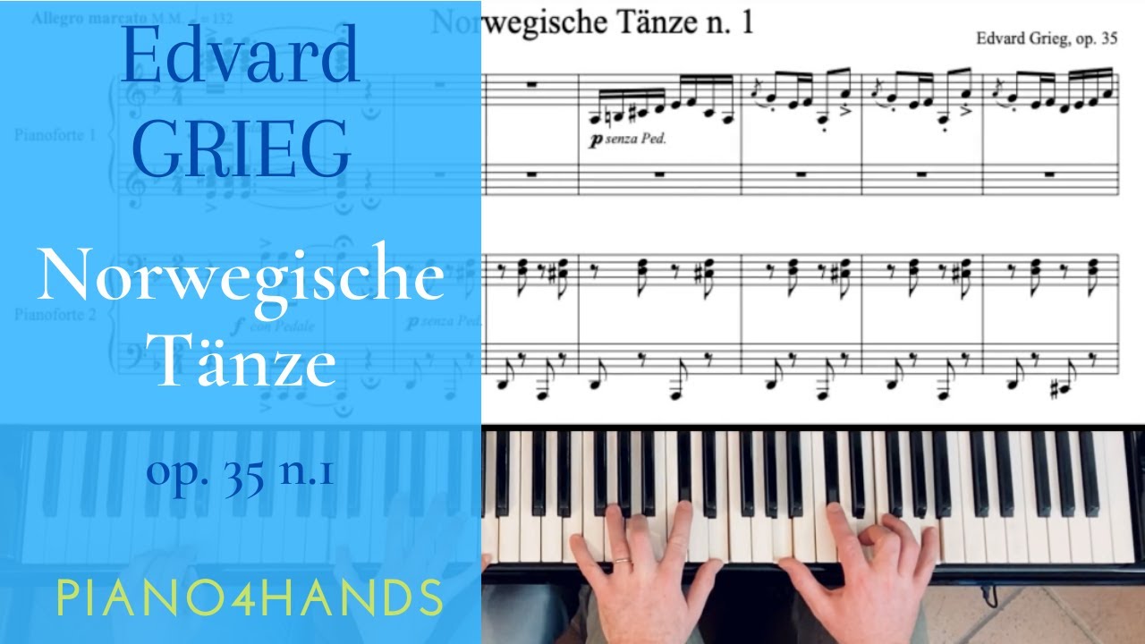 E. Grieg - Norwegian Dance op. 35 n. 1 for Piano four hands (score)