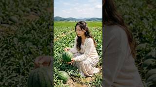 Watermelon Harvest ASMR 🍉 From Cutting to First Bite | Relaxing Nature Sounds