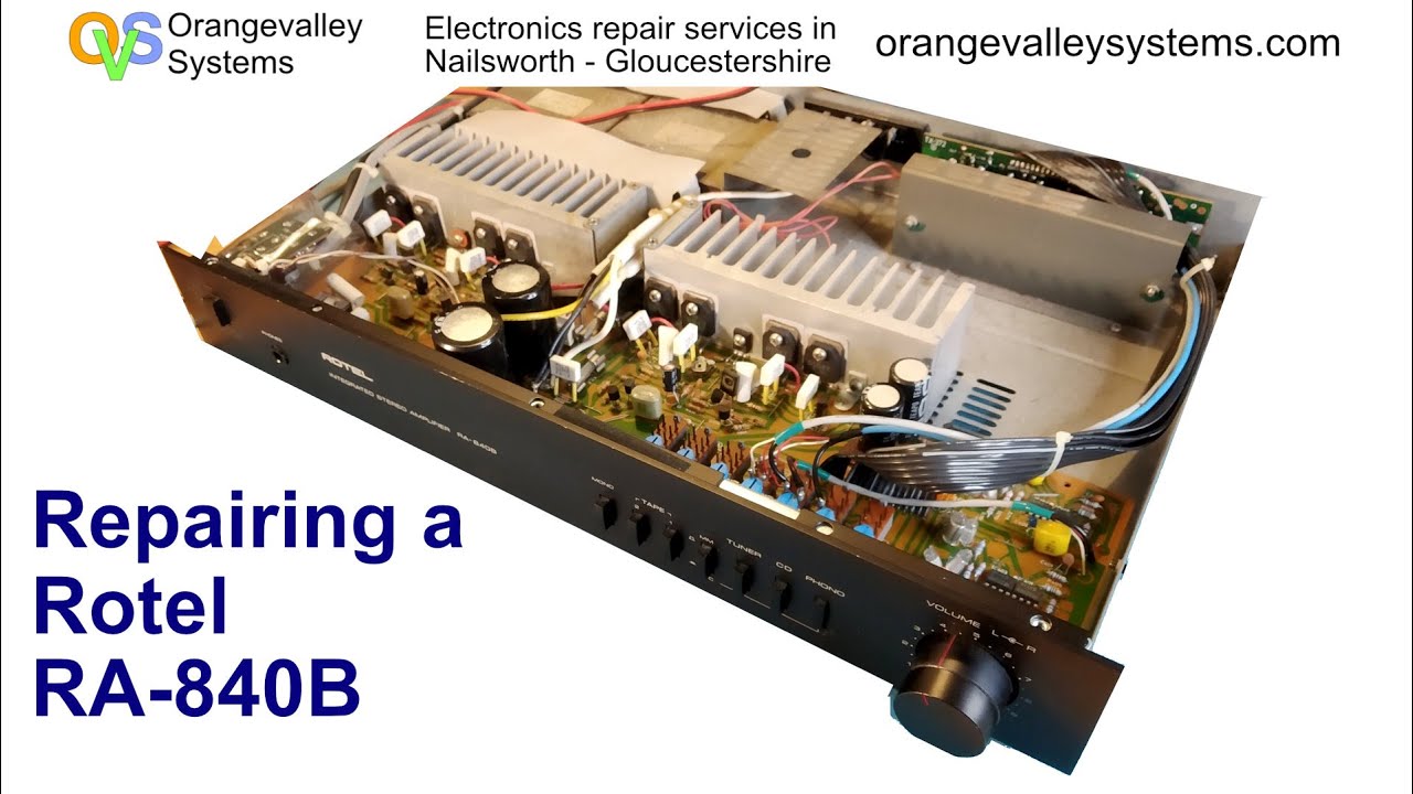 Repair of a Rotel RA-840b Amplifier with no sound.