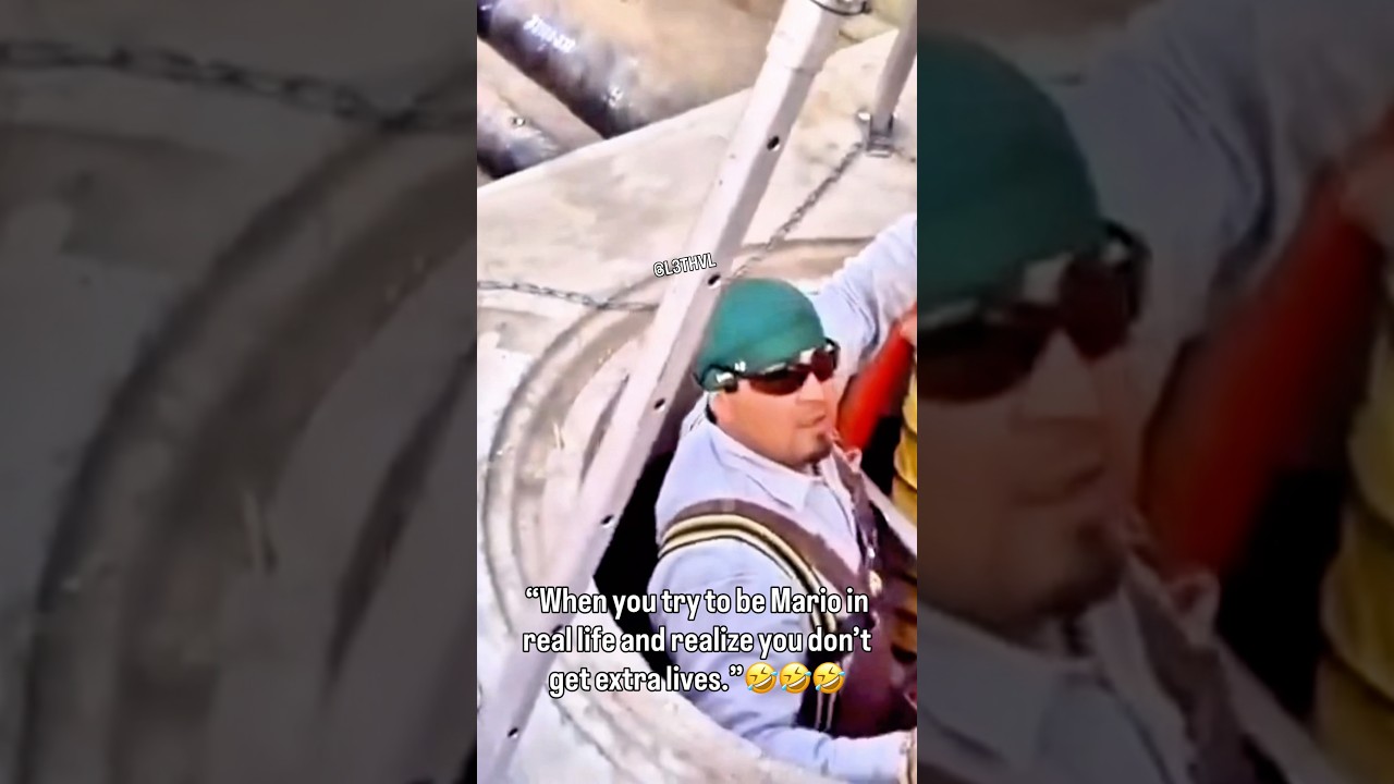 “When you try to be Mario in real life and realize you don’t get extra lives.”🤣🤣🤣 