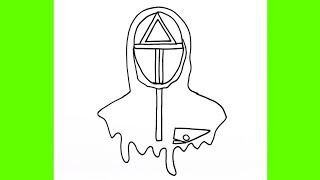 Kolay Squid Game Çizimi, Adım Adım Squid Game Workers Maskeli Karakter Resmi Nasıl Çizilir