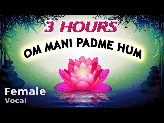 OM MANI PADME HUM - Best Female Vocal ⭐ 3 Hours Buddha Mantra Chanting, Buddhist Meditation Music class=