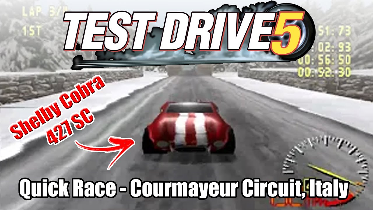 Test Drive 5 (PS1) | Quick Race - Courmayeur Circuit, Italy - Shelby Cobra 1966 | (Duckstation)
