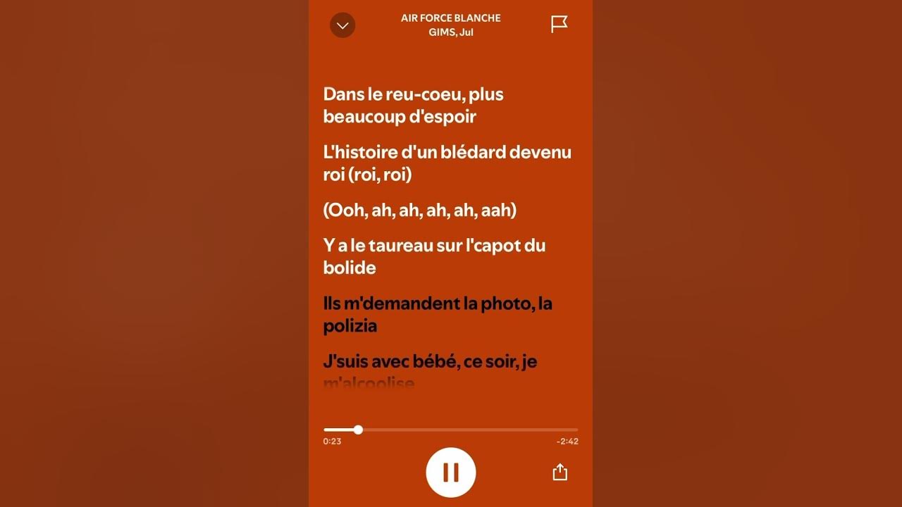 Air force blanche - Gims x jul #rap #music #spotify #rapper #spotifyclone