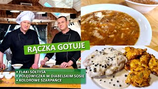 Rączka gotuje: flaczki oraz polędwiczka w diabelskim sosie i kolorowe szarpańce