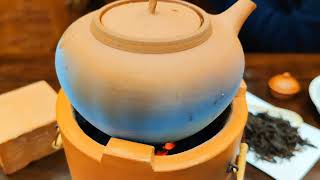 体验传统茶道潮汕工夫茶用老茶具泡老茶喝八十年代真枞水仙