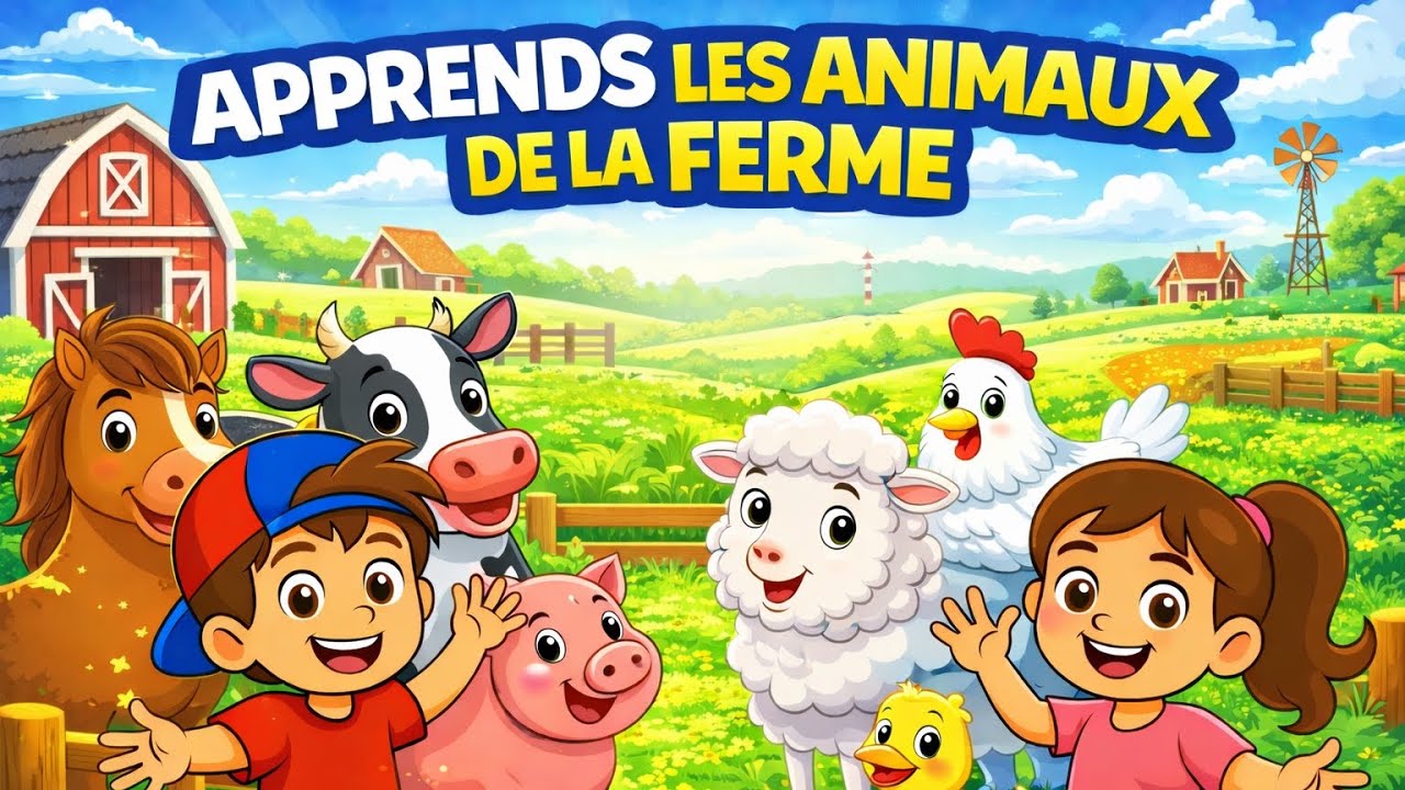 🐄🐑 🐓 – Les animaux de la ferme pour enfants Apprendre en s’amusant 