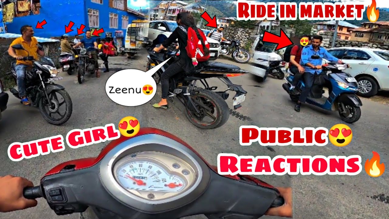 Cute Girl Zeenu💕 Rides My bike in Public😍 | Crazy Reactions😍 | Ye ladki ...