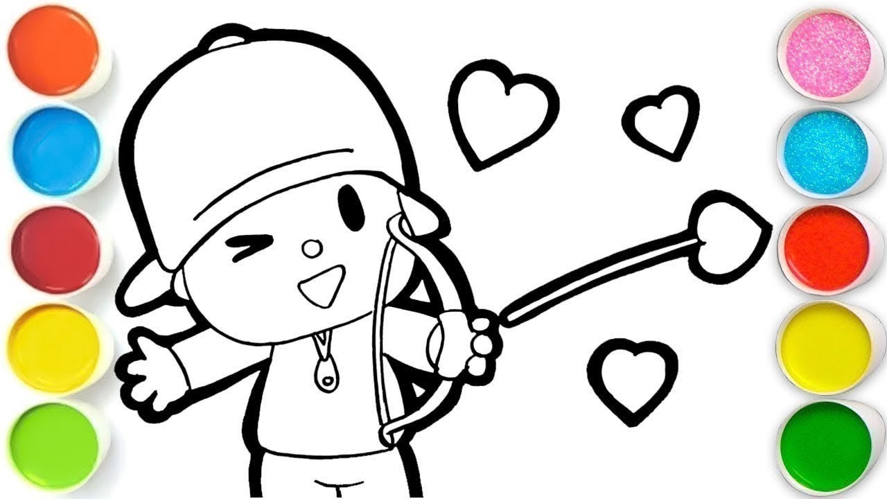 Pocoyo as Cupid on Valentine's Day Drawing, Painting & Coloring For ...