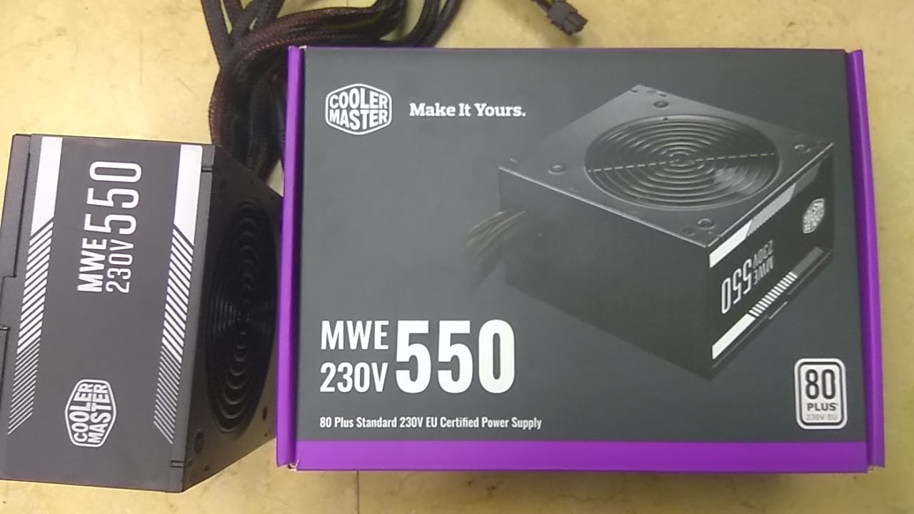 Himlen salami forsigtigt Cooler Master MWE 550 Watt 80+ Power Supply Unboxing - YouTube