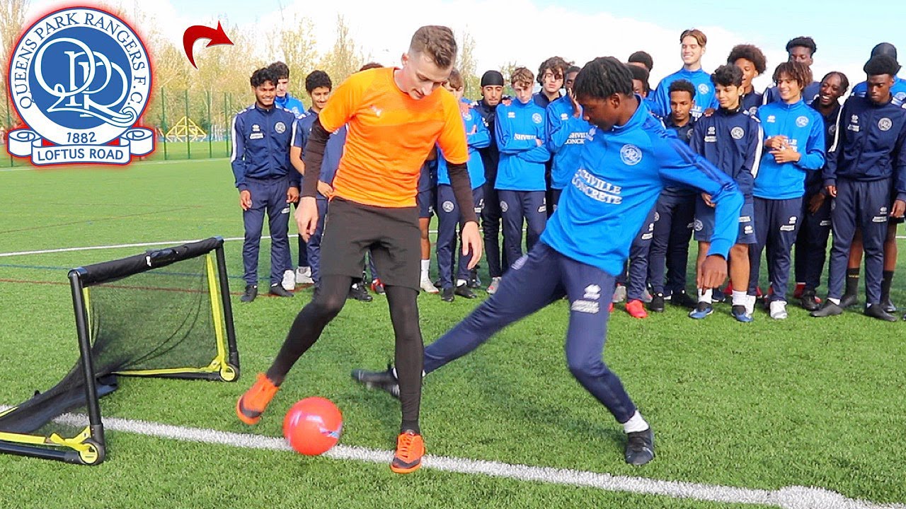 CAN I NUTMEG THE QPR YOUTH TEAM FOOTBALLERS !? (CRAZY REACTIONS) YouTube