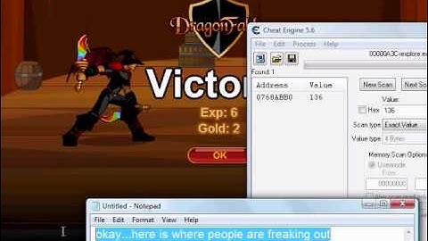 DragonFable Level Hacking With Cheat Engine 5.6