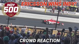 MARCUS ERICSSON WINS THE INDY 500: Crowd Reaction Racer Indy 500 Winner Marcus Ericsson