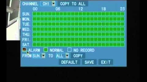 DVR114/8 SETTING UP MOTION DETECTION