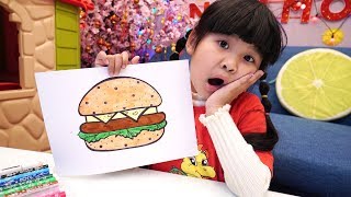 Bé Bún Tô Màu Hamburger | Coloring Hamburger for Kids
