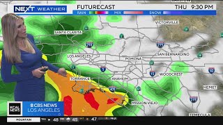 Second round of heavy rain closing in on SoCal