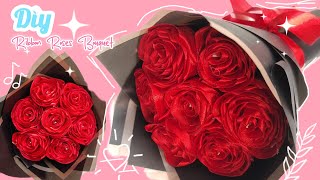 Bouquet di rose fai da te con nastro 🌹 #youtube #fattoamano #bouquet screenshot 3