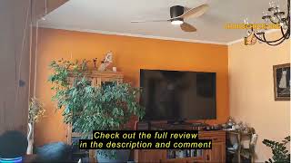 Review reiga 132CM Smart Ceiling Fan with Light and Remote, Indoor 3 Blade White Low Profile Flush M