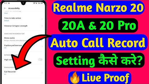 Realme Narzo 20 Series Auto call recording settings//Realme Narzo 20 auto call recording settings
