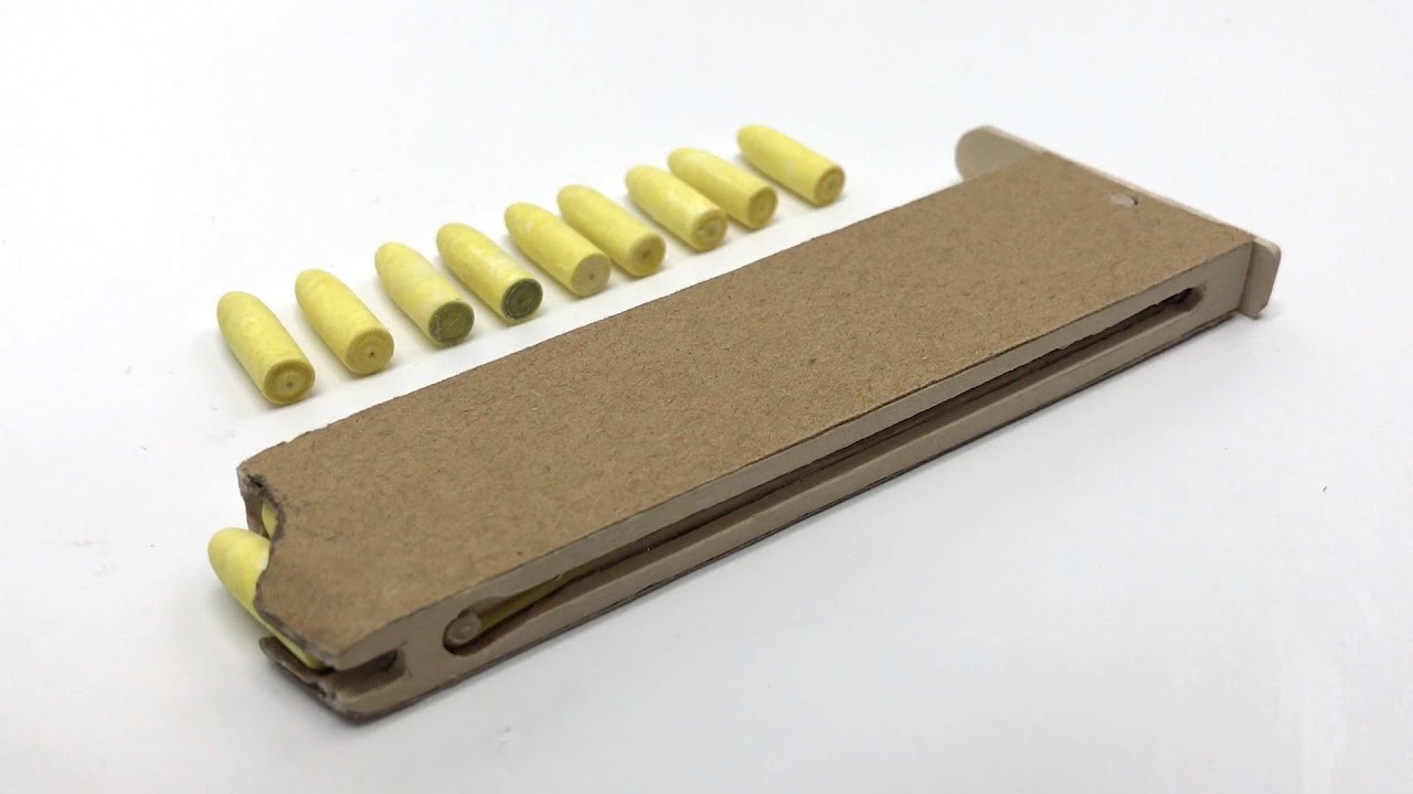 How to make Cardboard Colt M1911 that shoots Part 1 - Cartridge clip