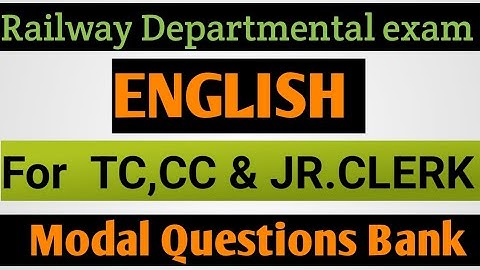 Tc, cc & Jr.clerk railway departmental exam English question bank #railway departmental exam
