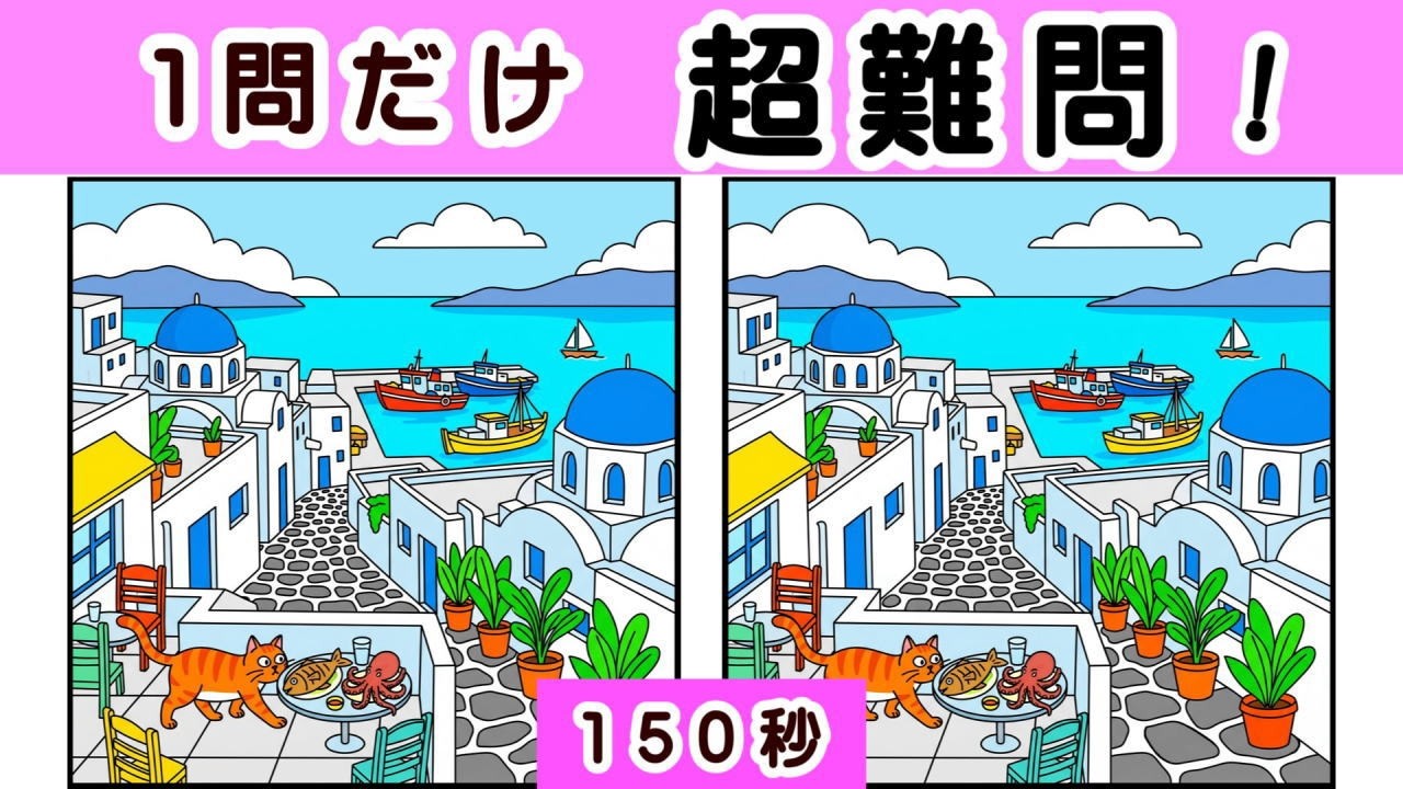 どっちに驚いてるかわからない絵 Too hard for phones! Watch on a big screen. A spot-the-difference