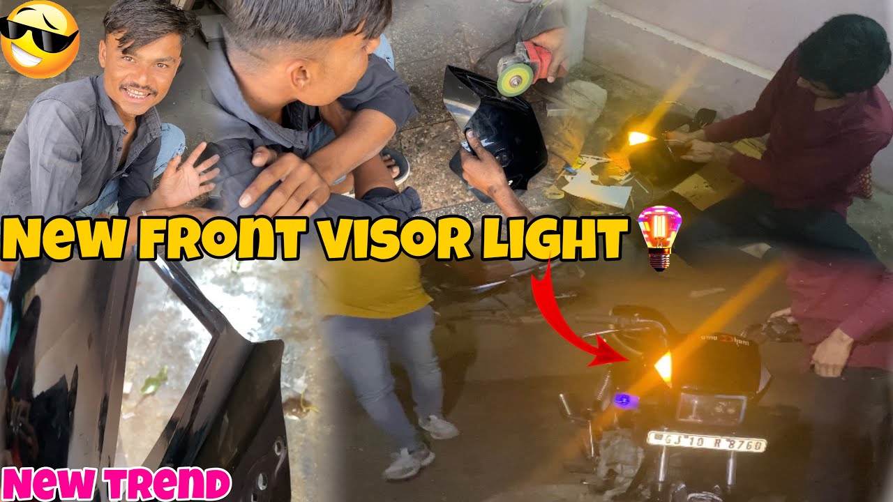 New Front visor light💡install 😍||New Trend 😎||new modifications 🔥 ...